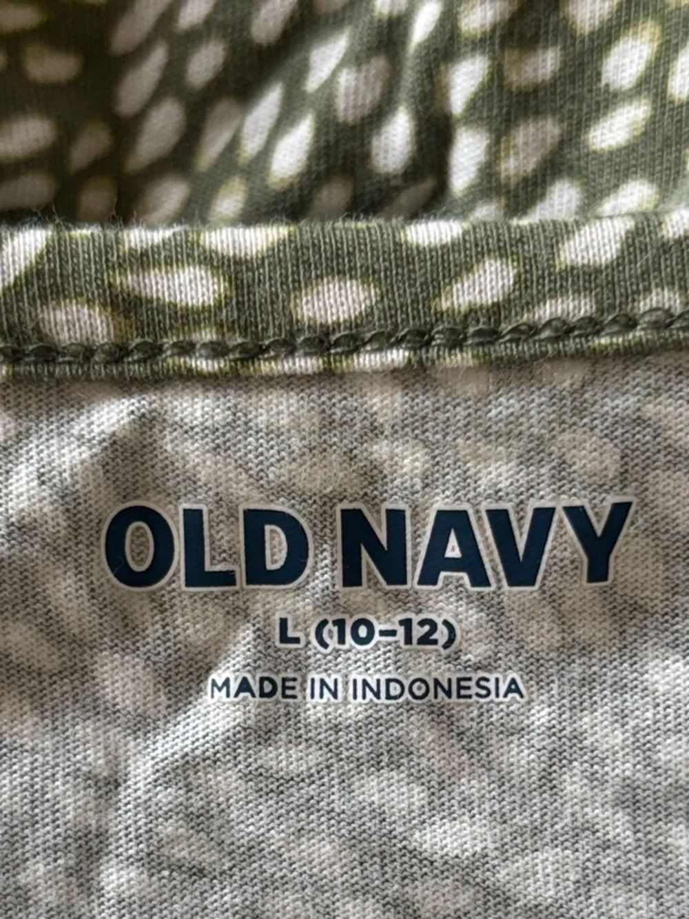Old Navy Olive Green & White Print Sundress